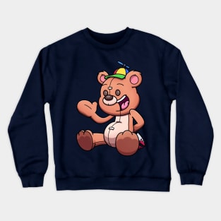 Creepy Teddy Bear Wearing Propeller Hat Crewneck Sweatshirt